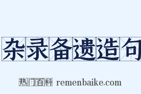 杂录备遗造句是什么意思的图片